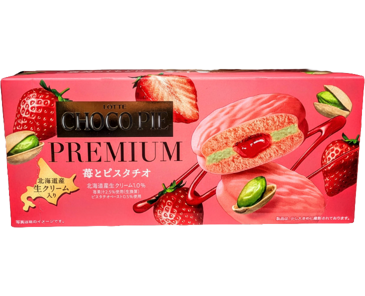 Lotte Premium Choco Pie (Strawberry & Pistachio Cream) from Japan