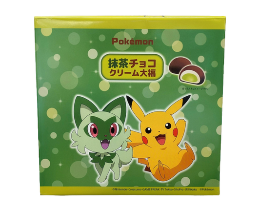 Pokemon matcha and chocolate cream daifuku treats from Japan