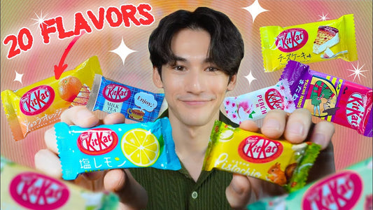 Guy Tries 20 Different Flavors of New Japanese Kit Kats