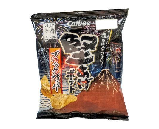 Calbee Hard-Fried Potato Chips (Black Pepper) from Japan