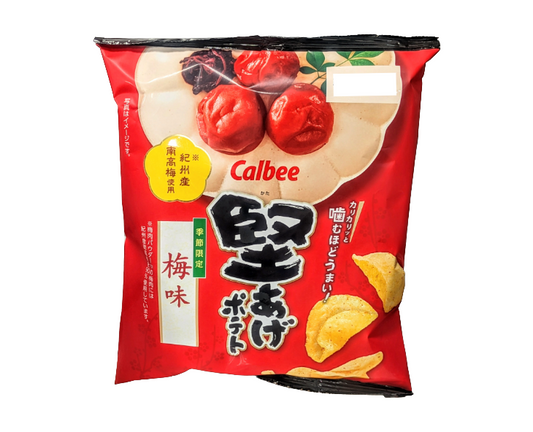 Calbee Hard-Fried Potato Chips (Umeboshi Flavor) from Japan