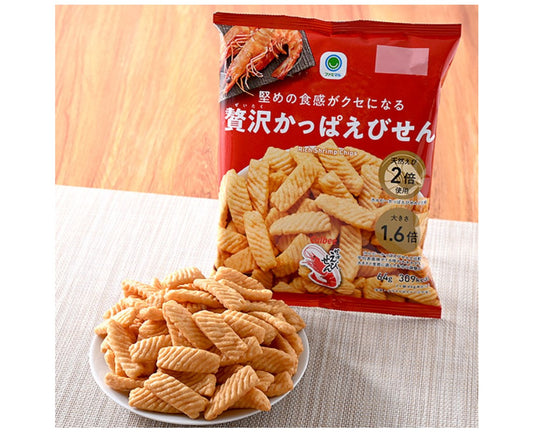 These traditional Japanese shrimp rice crackers use double the amount of freshwater shrimp in their ingredients and are 1.6x the size of normal shrimp rice crackers! 
