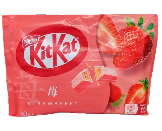 Japanese Strawberry Kit Kat packaging with Nestle logo on a white background