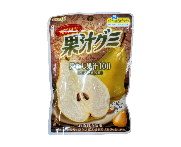 Meiji Pear Fruit Juice Gummies from Japan
