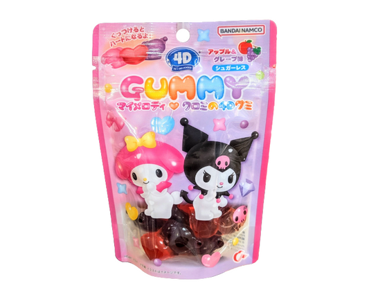 My Melody ❤ Kuromi-Chan 4D Gummies (Apple & Grape Flavor × Sugarless) from Japan