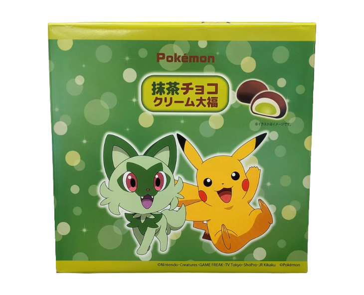 Pokemon matcha and chocolate cream daifuku treats from Japan