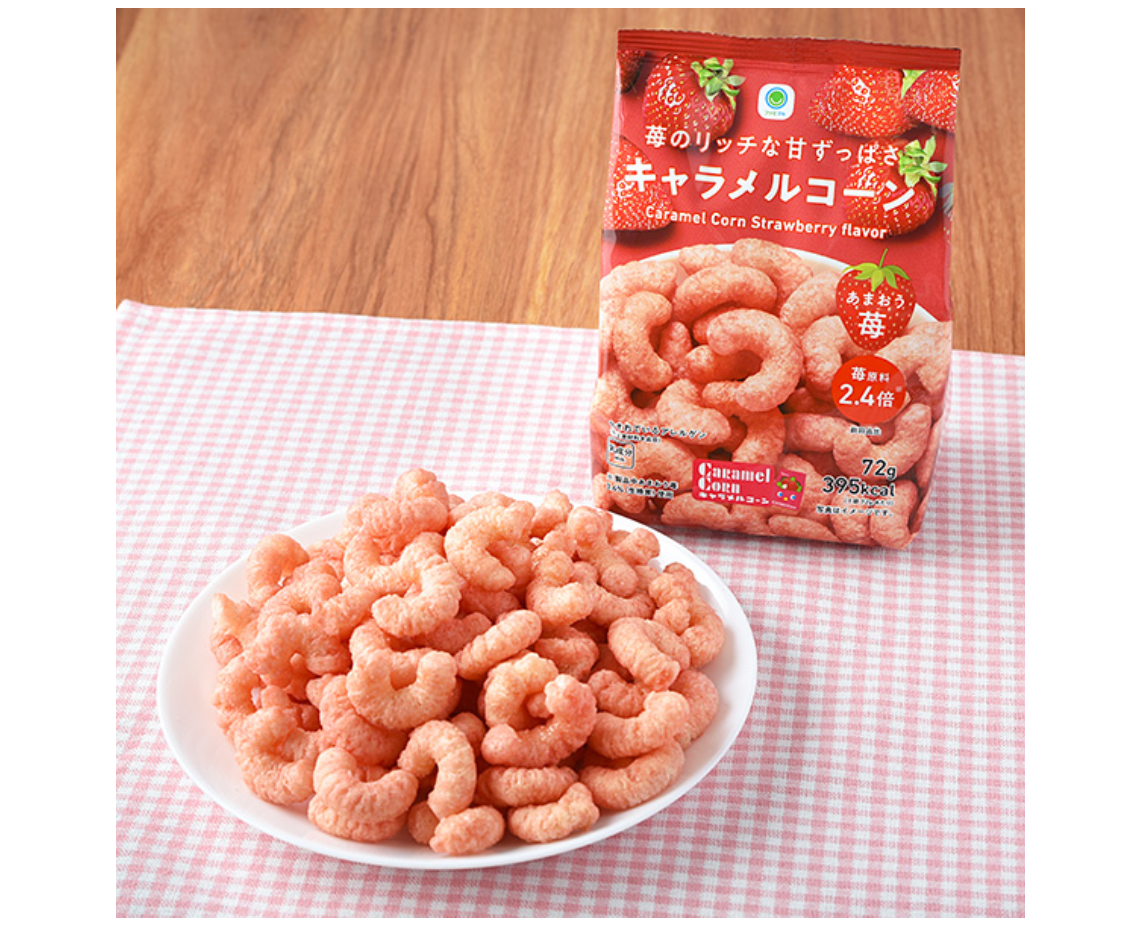 Family Mart Strawberry Caramel Corn Curls